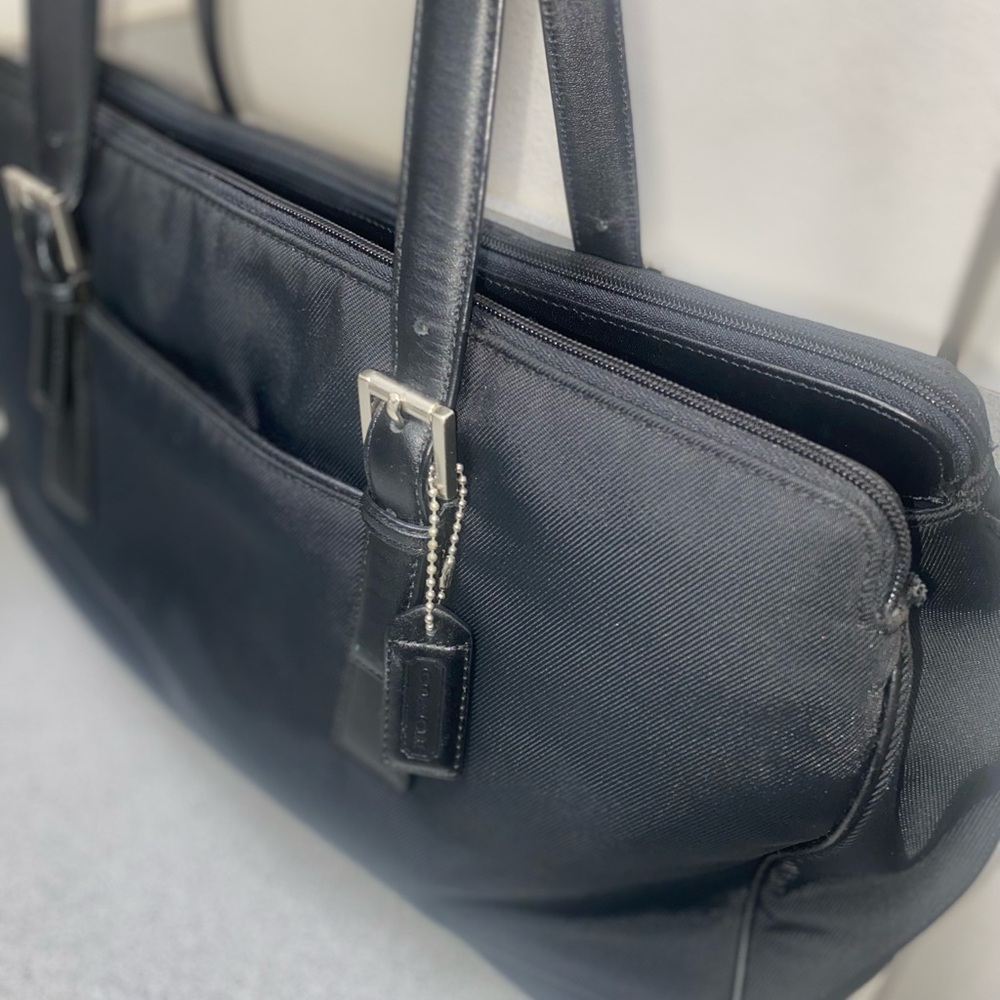 Coach Vintage Mercer Twill and Leather Black Satchel EUC - Picture 13 of 15